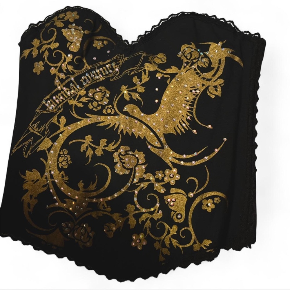Black and Gold Embellished Corset